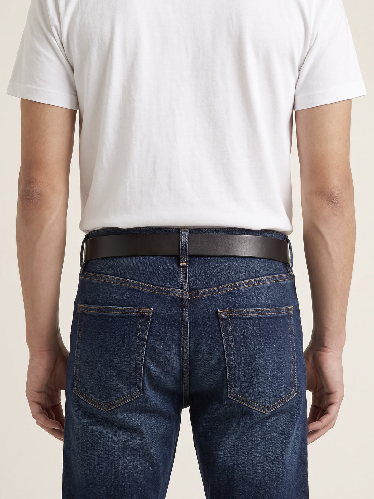 Leather belt 101 着用イメージ 背面