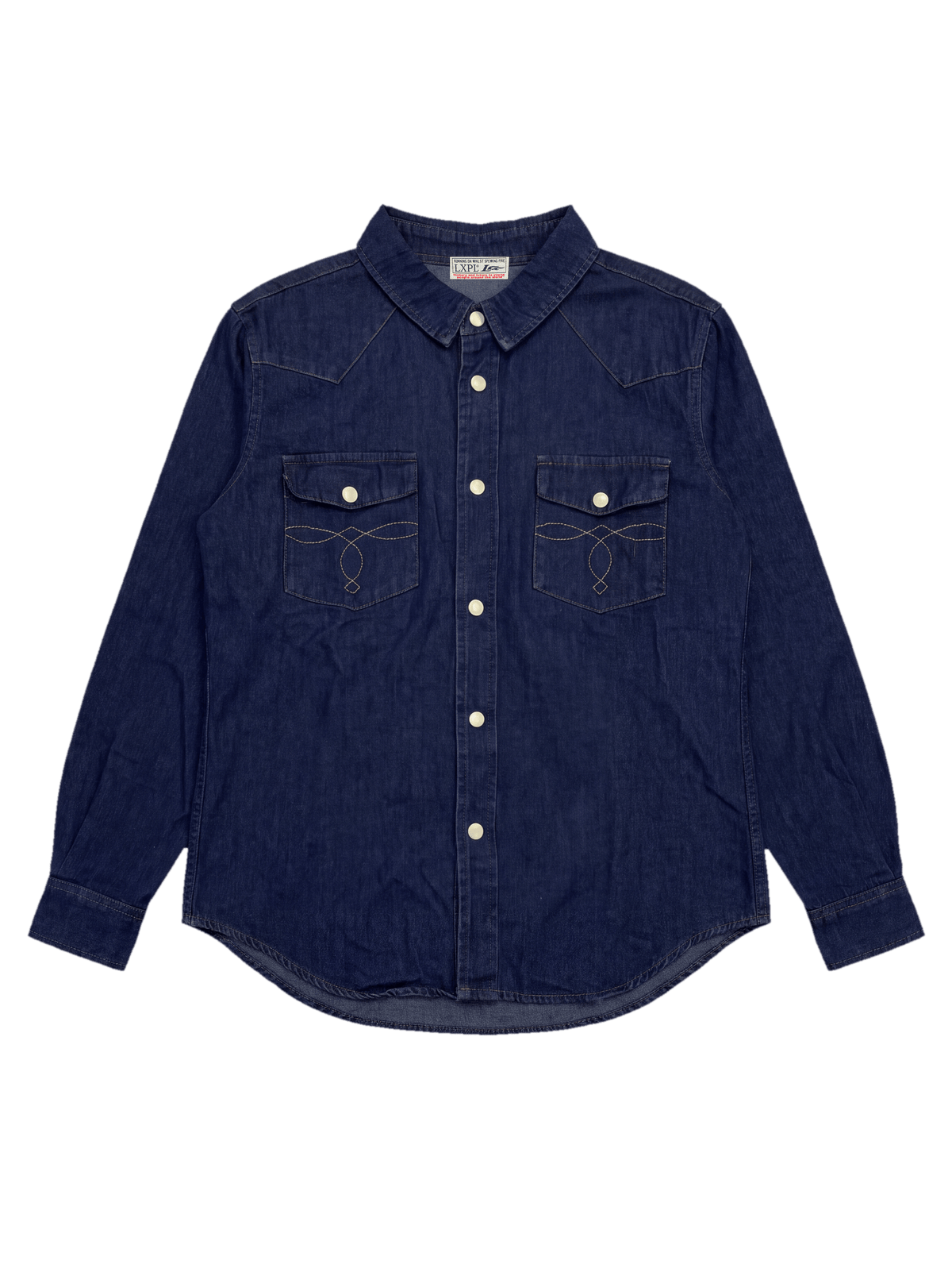 LXPL TEE DT デニムウエスタンシャツ 平置き正面