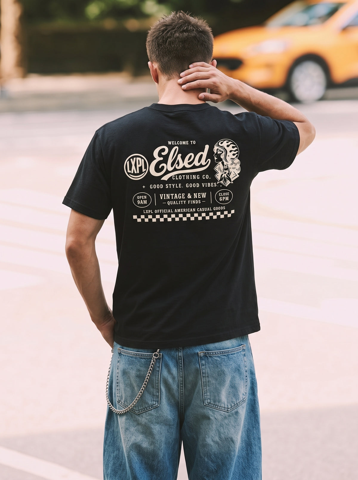 LXPL TEE LW ブラック 着用イメージ バック