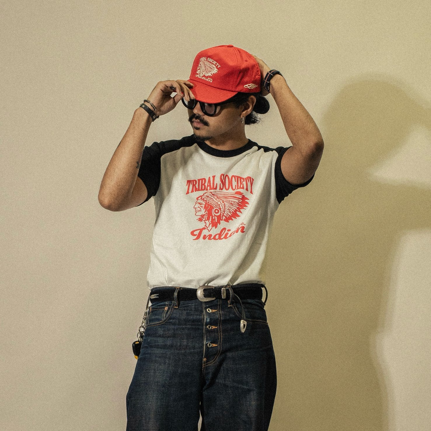 未使用に近い！ LXPLキャップ帽子 トラッカーキャップ レッド インディアン LXPL CAP ID