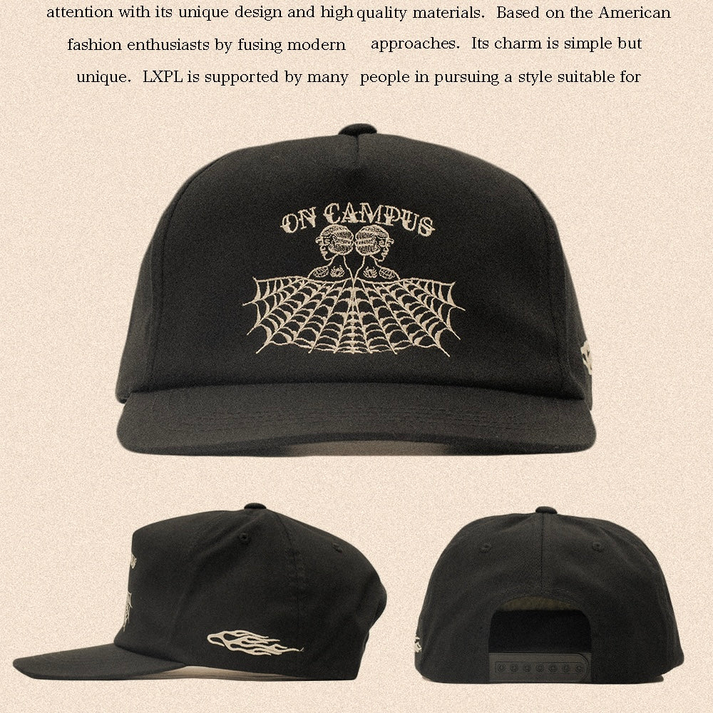 LXPL トラッカーキャップ ホワイトブルー ヴィンテージ風 ワッペン アメカジ LXPL CAP TR