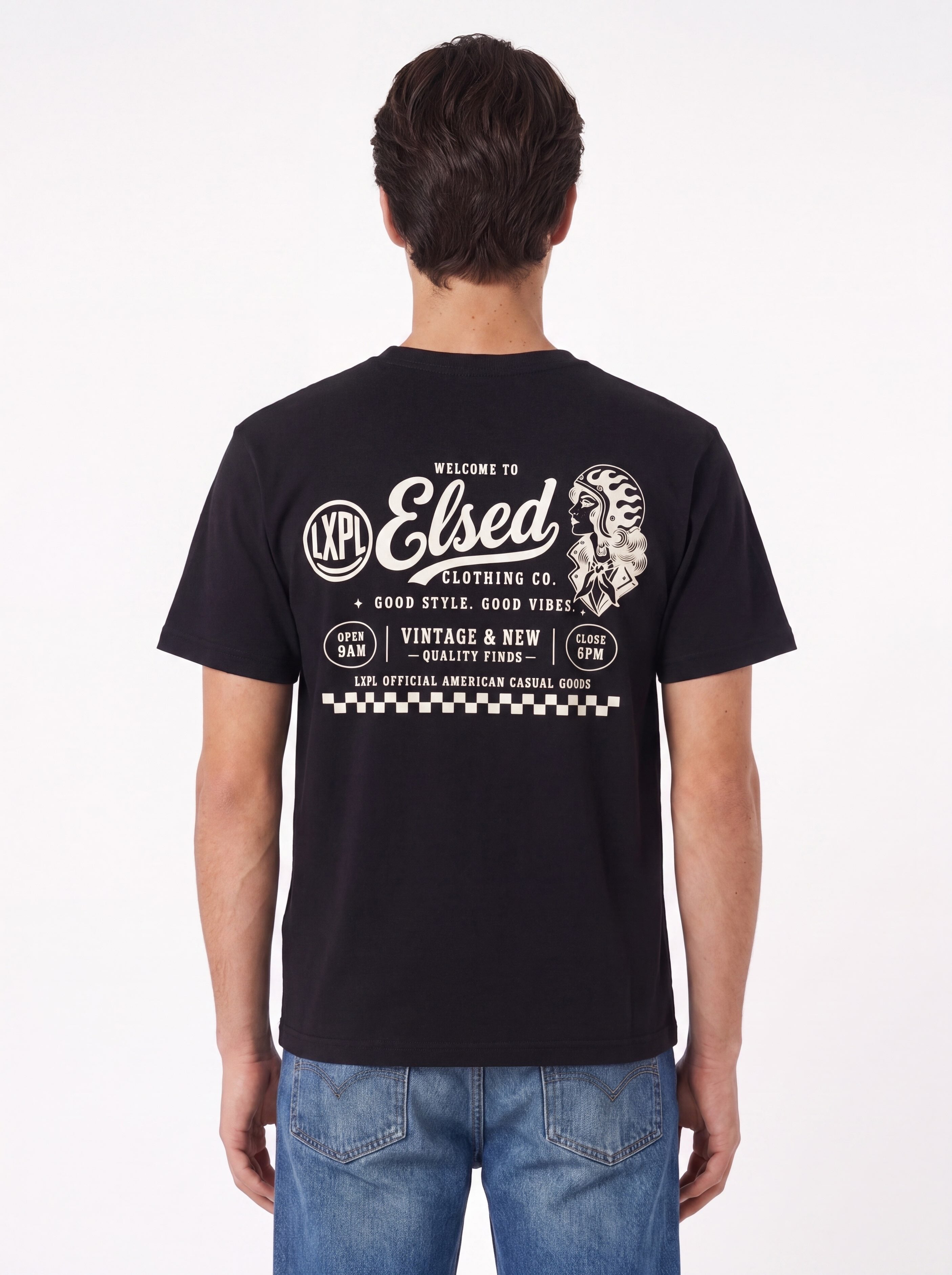 LXPL TEE LW ネイビー バック着画
