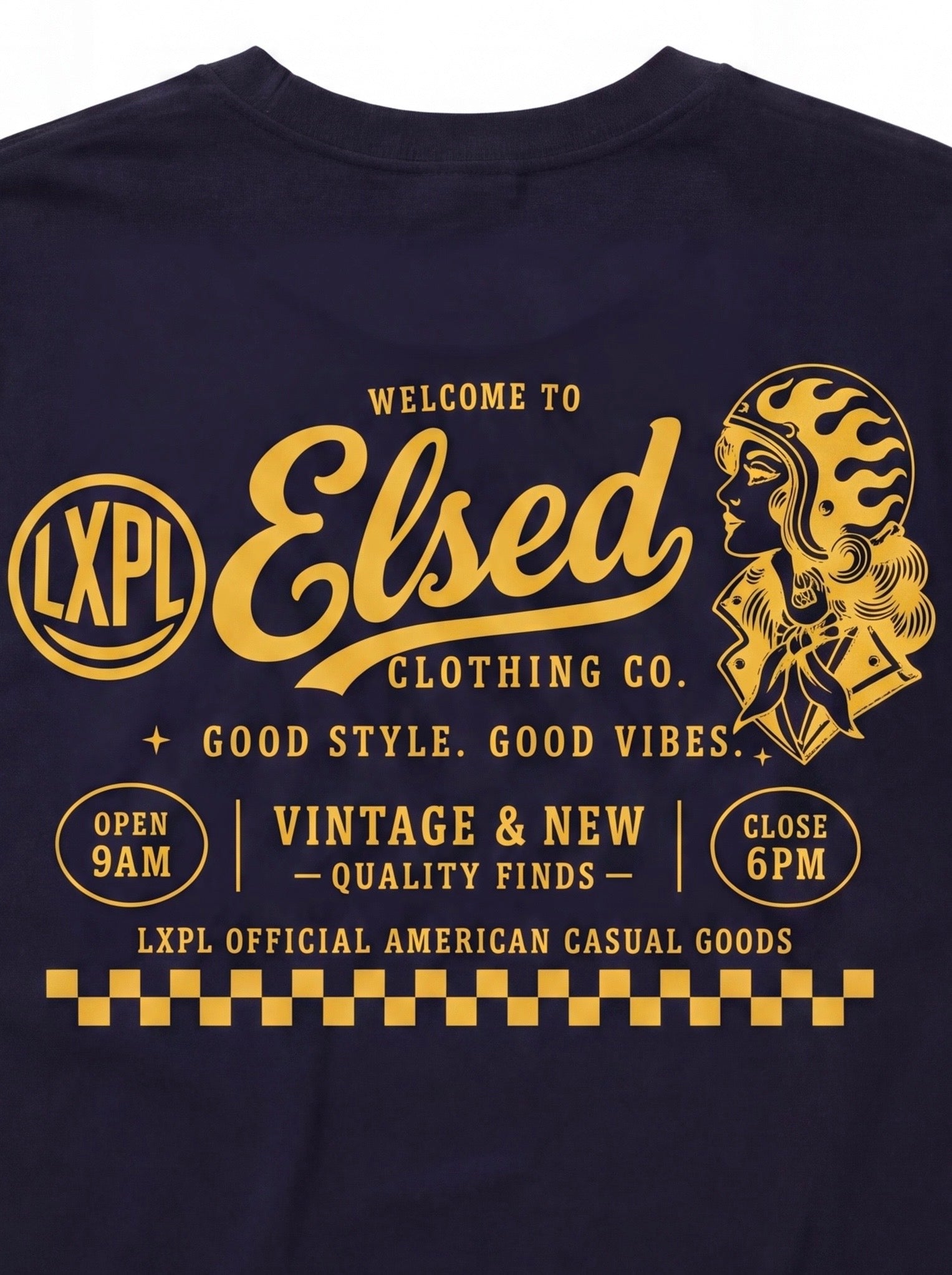LXPL TEE LW ネイビー バックプリントアップ