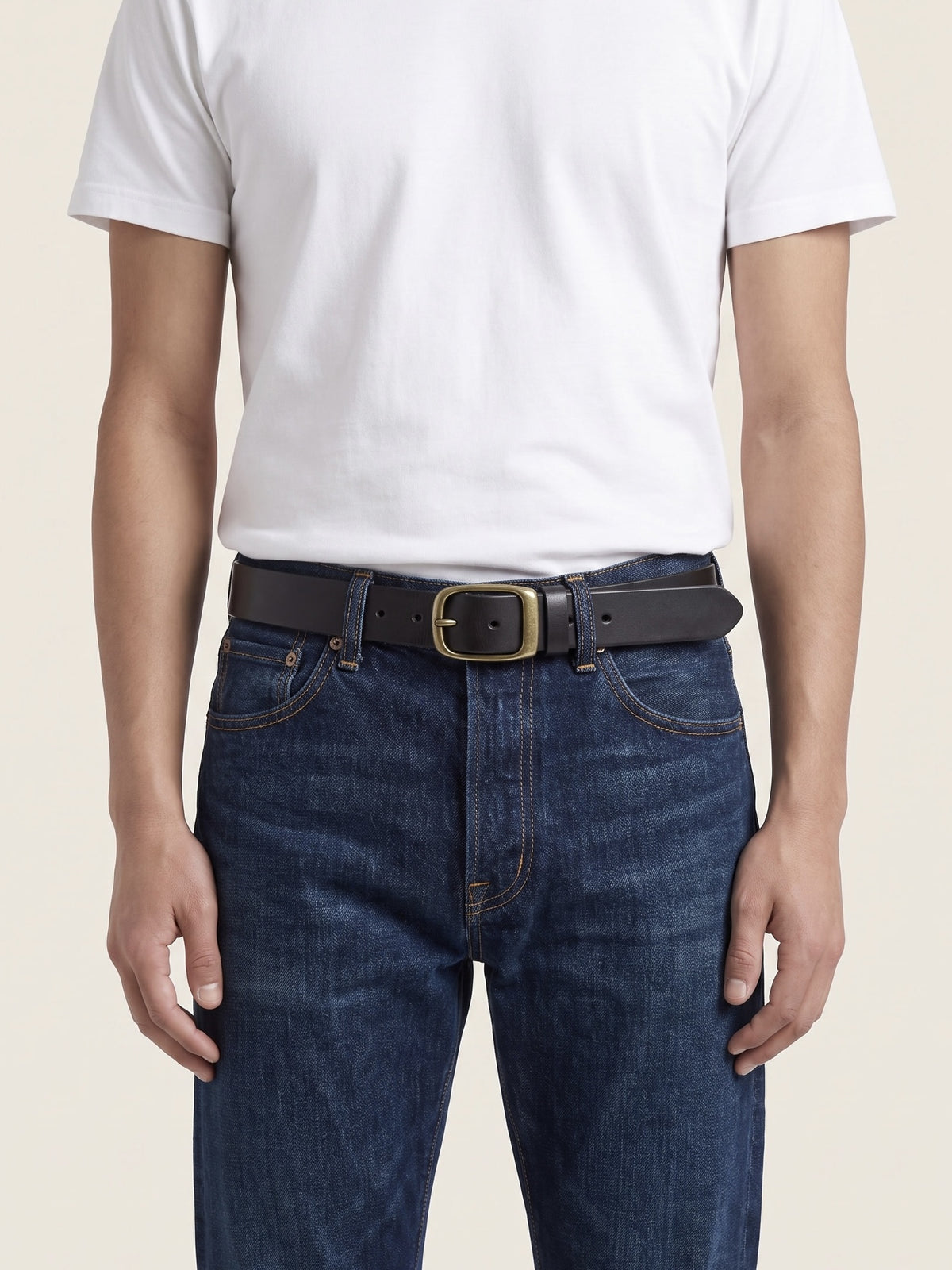 Leather belt 101 着用イメージ 正面