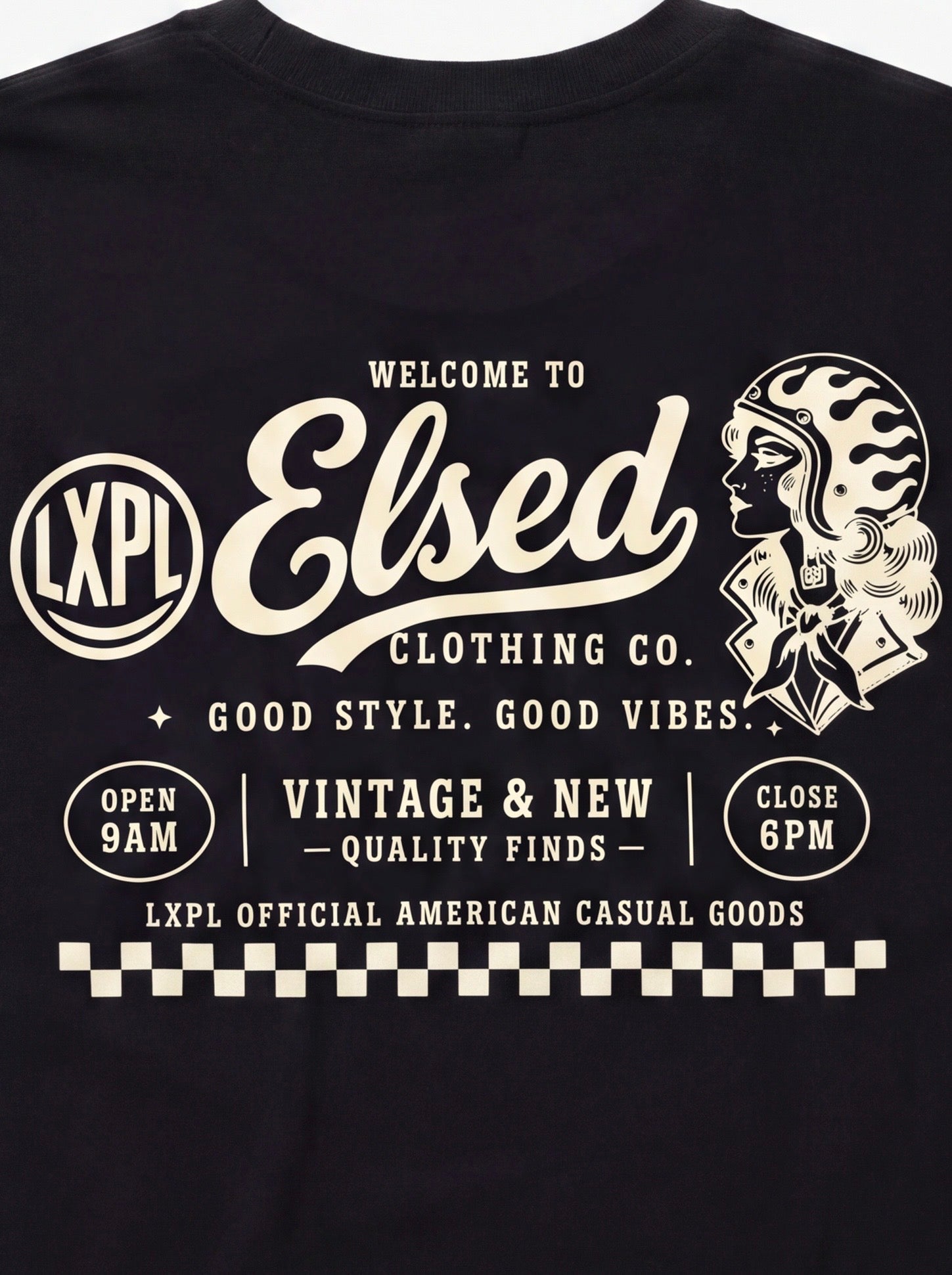LXPL TEE LW ネイビー バックプリントアップ