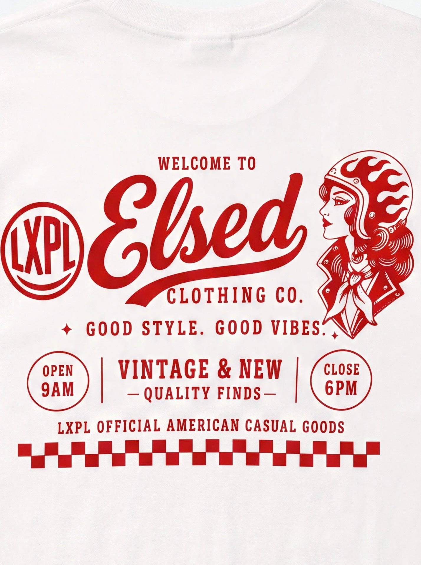 LXPL TEE LW ホワイト バックプリントアップ