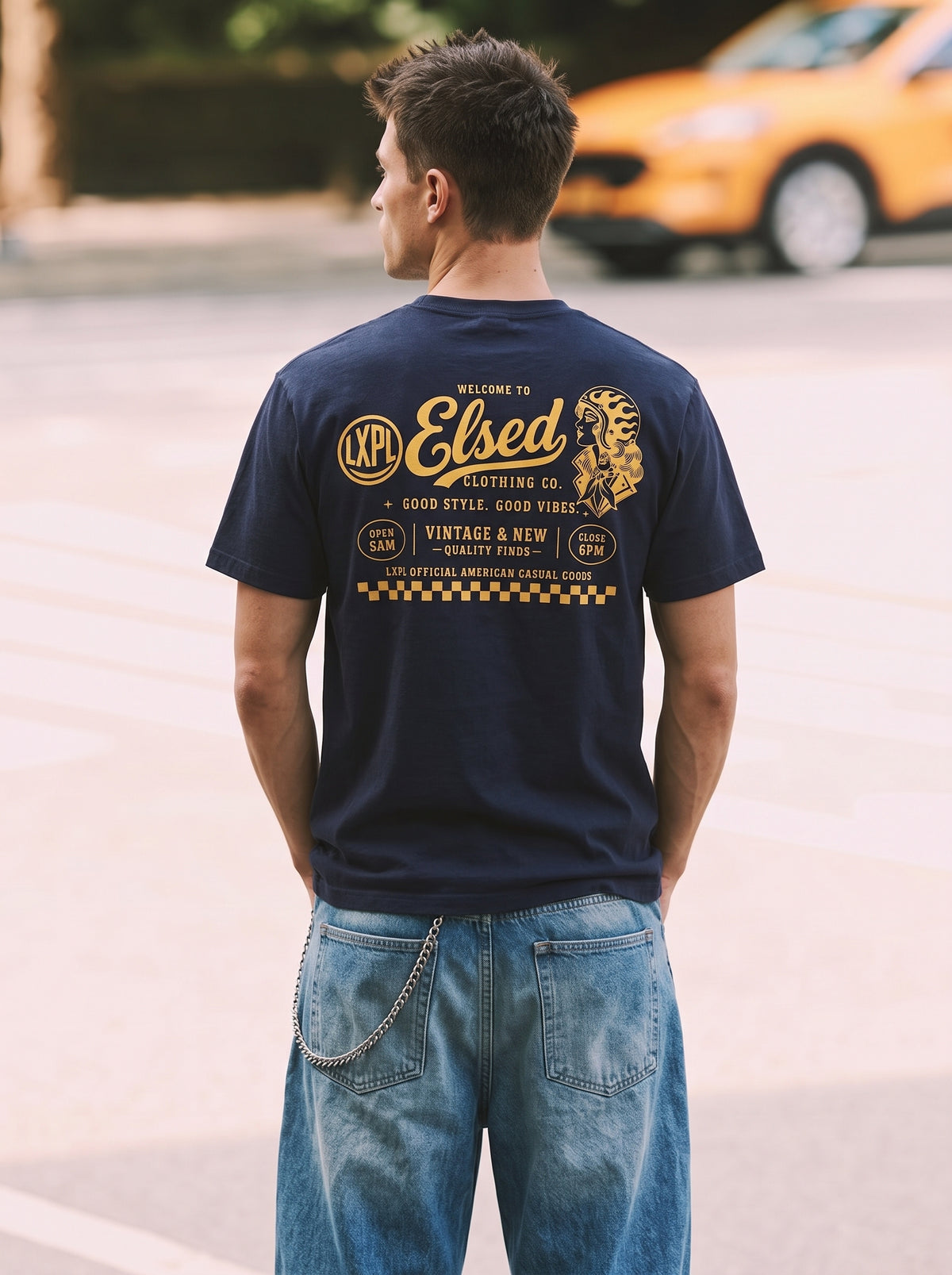 LXPL TEE LW ネイビー 着用イメージ