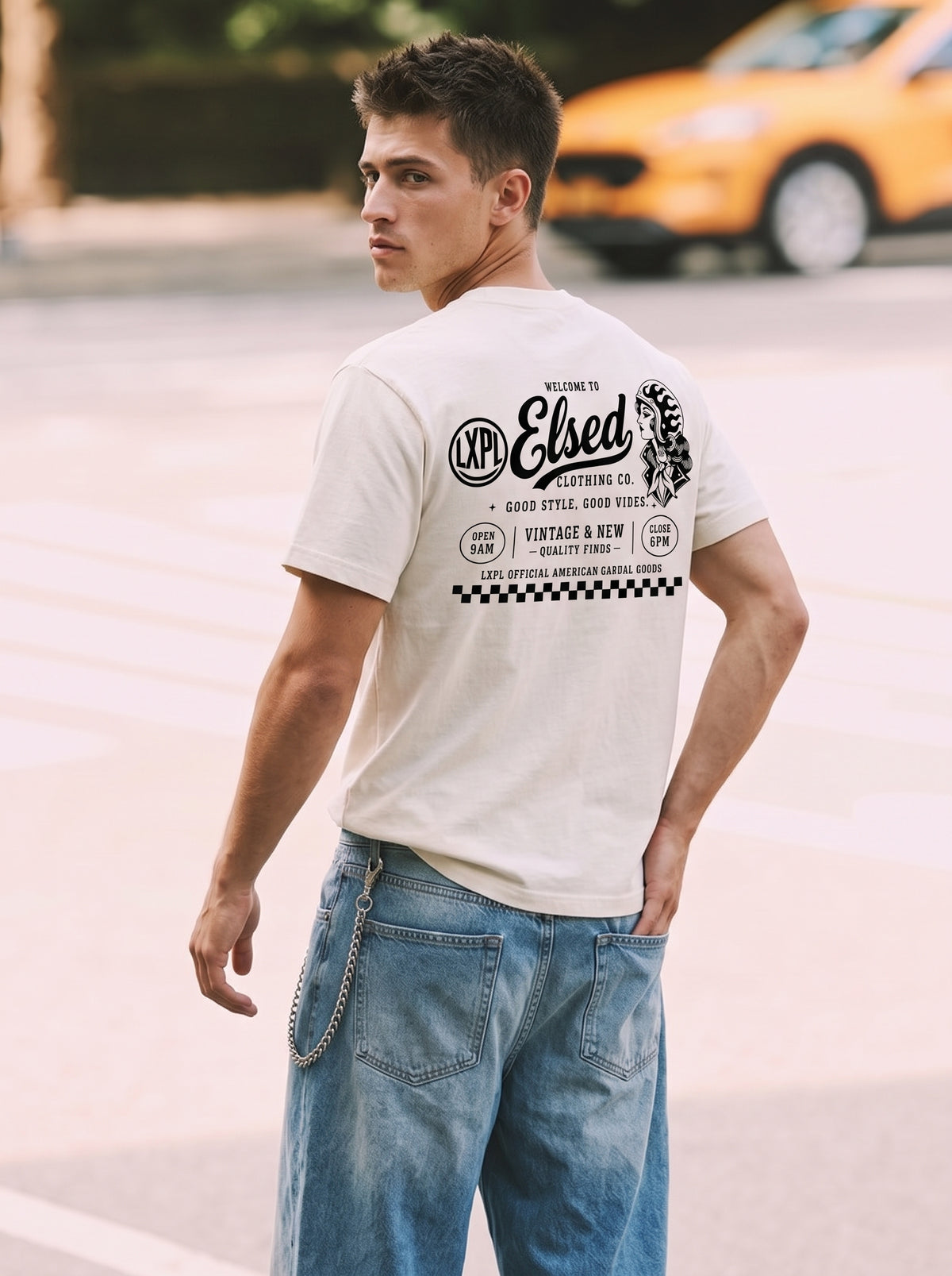 LXPL TEE LW オフホワイト 着用イメージ バック